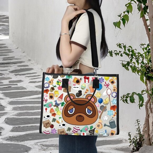Animal Tote Bag Cotton Spacious Shoulder Bag Gift for Gamer Villager Fans - Picture 5 of 7